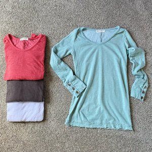 Seafoam Green Button Cuffed Long Sleeve Top | Size M